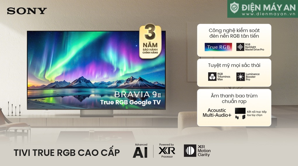 Google Tivi True RGB Sony AI 4K 75 inch K-75XR90M2